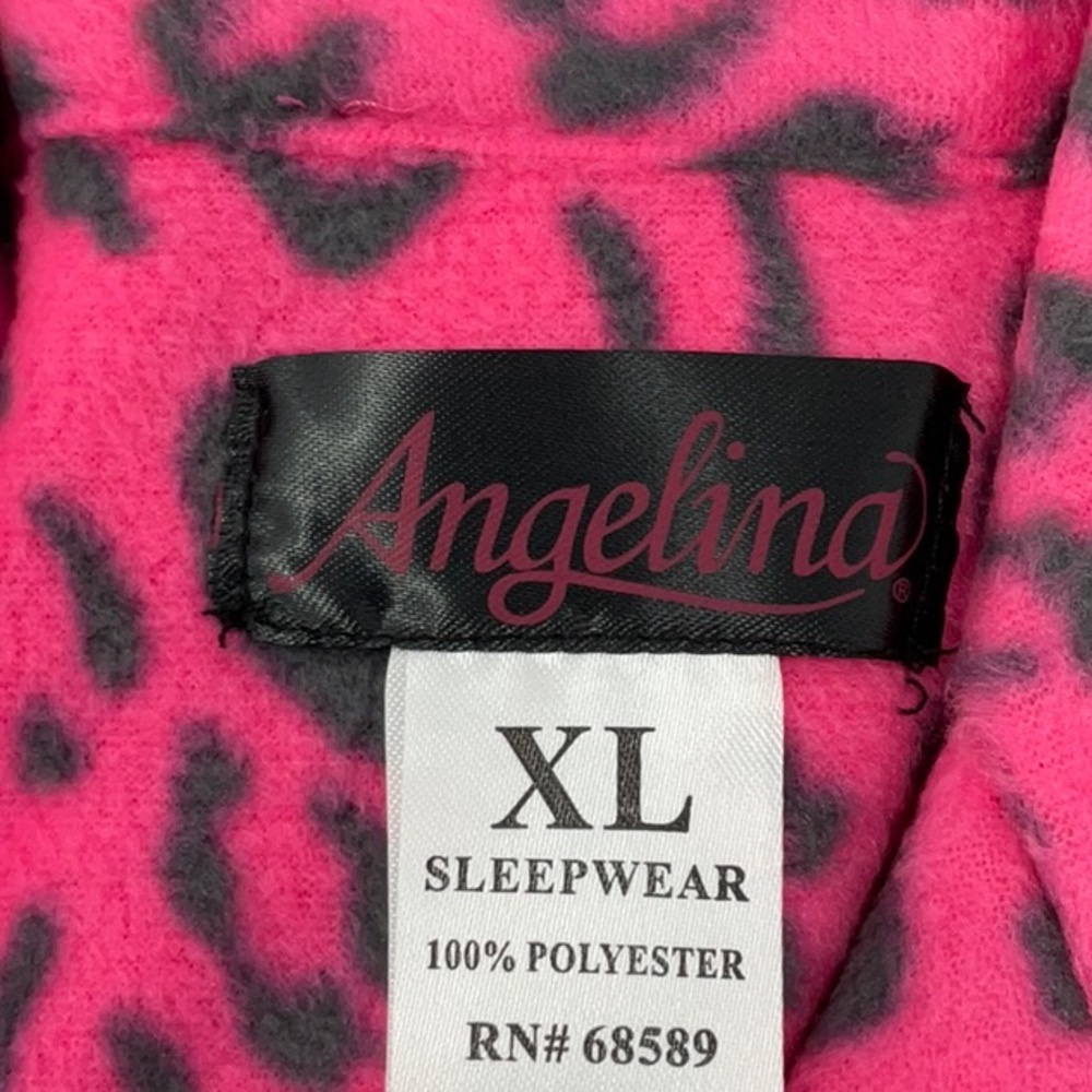 NWT Women’s Angelina 2 piece animal print flannel pajama set, size XL - Picture 2 of 3